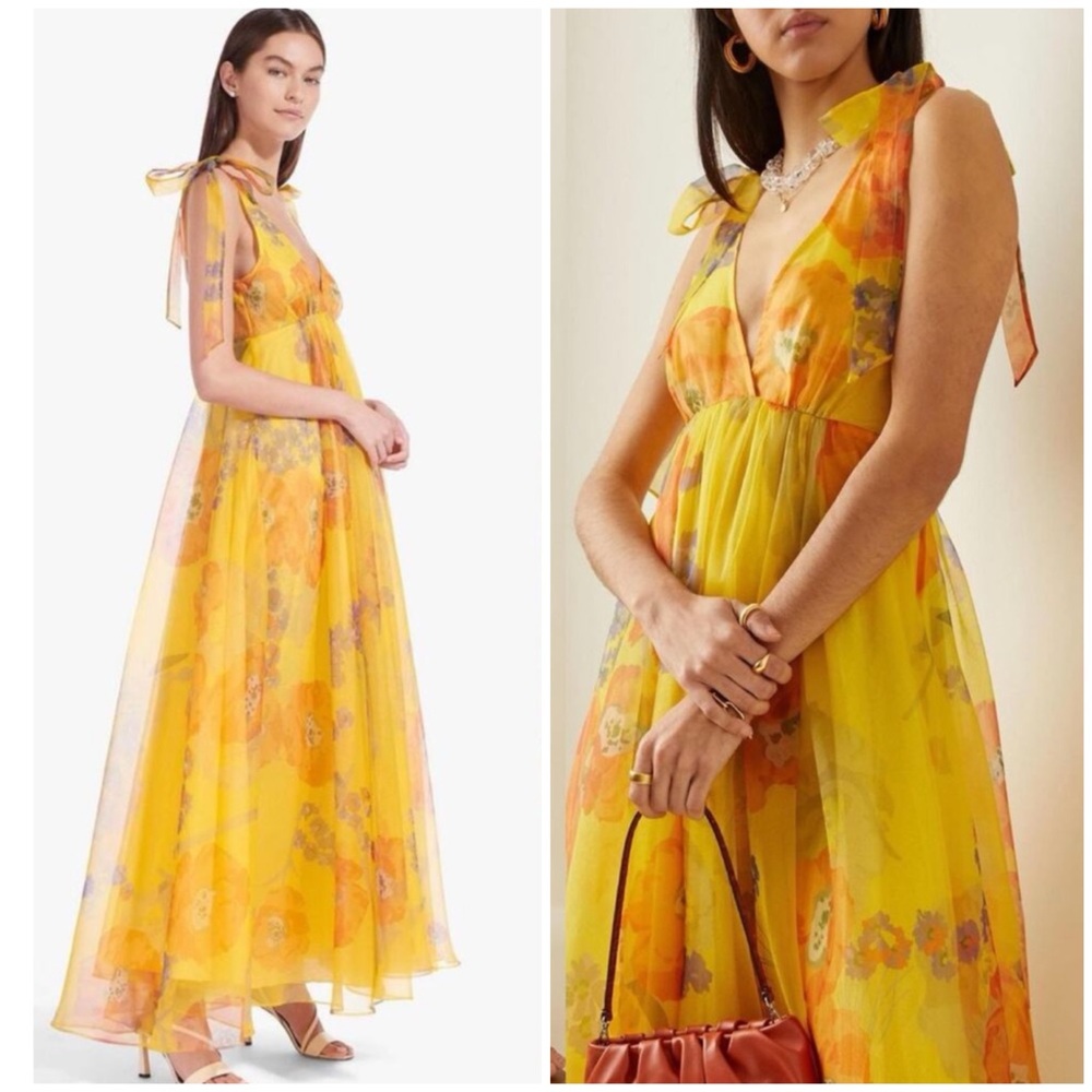 STAUD Dandelion Dress in California Poppy Goldie SZ US 14 - Picture 10 of 11